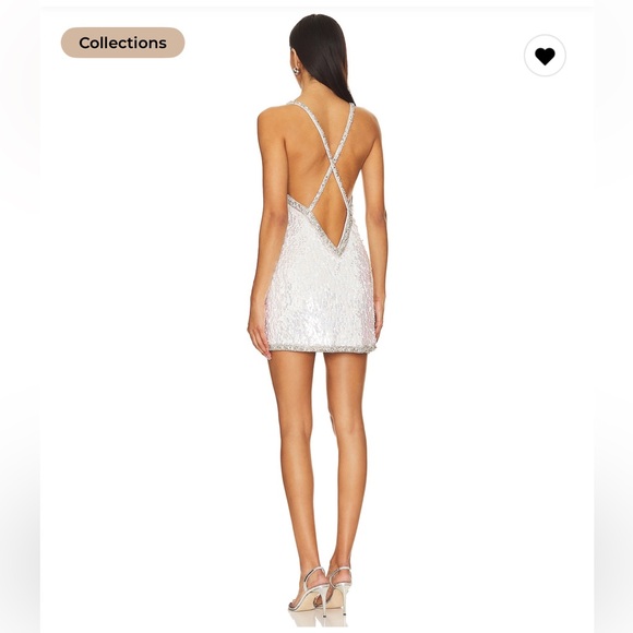 Retrofete REVOLVE Ivana Sparkling Mini Dress in White and Silver - Picture 6 of 12